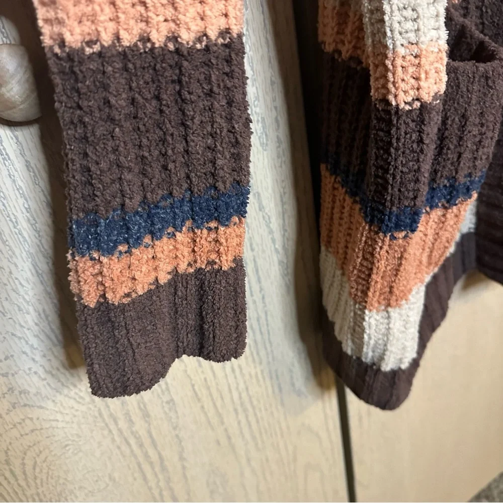 American Eagle Multicolored Striped Open Front Sweater Cardigan Oversized XS/S - Picture 6 of 12